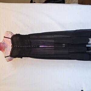 NWT Torrid Chiffon Button Up Sleeveless Layering Tunic Whimsy Goth Black Size L